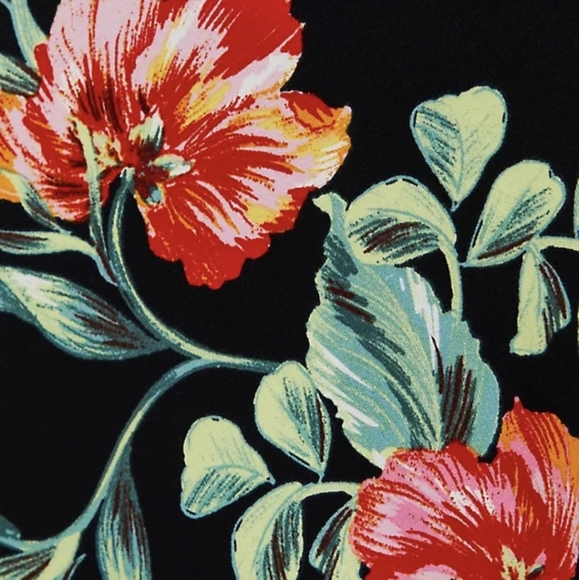 NWT - Black Floral Jersey Circle Mini Skirt - Picture 3 of 5